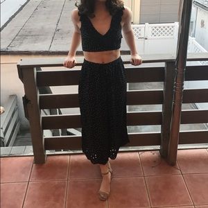 American Eagle Polka Dot Lace Crop Top